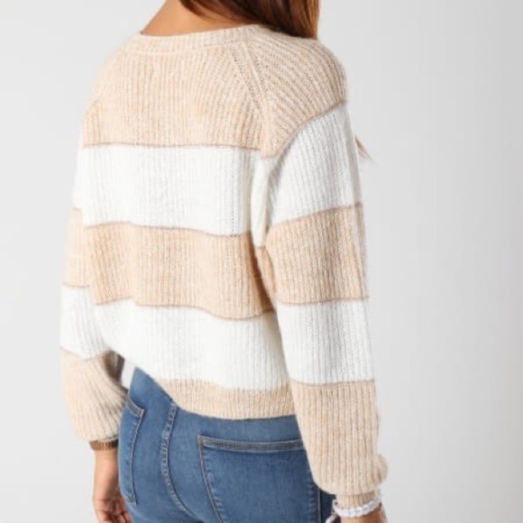 ONLY Malone Striped Crewneck Knit Sweater - Picture 3 of 10